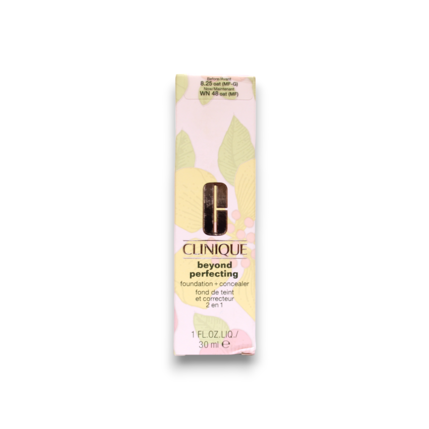 Clinique, Beyond Perfecting, Paraben-Free, Matte Finish, Liquid Foundation & Concealer 2-In-1, 48, Oat, 30 ml