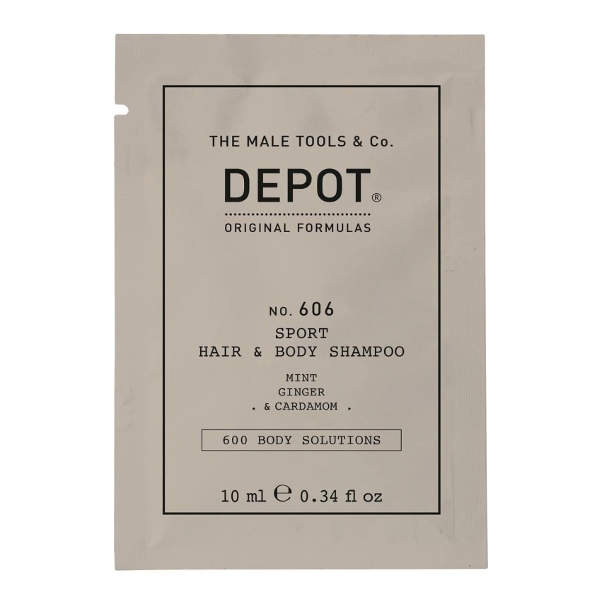 Depot, 600 Body Solutions  No. 606, Shower Gel & Shampoo 2-In-1, Botanical Complex, 10 ml