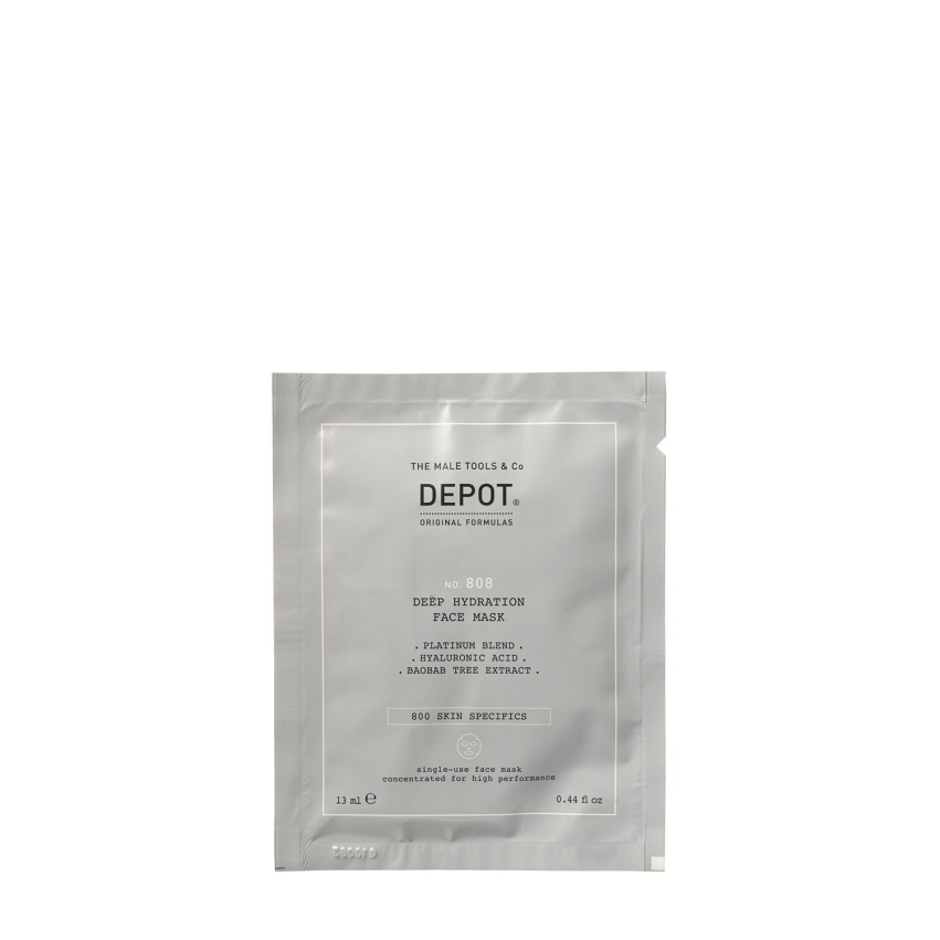 Set, Depot, 800 Skin Specifics No. 808, Hyaluronic Acid, Deeply Hydrating/Soothing & Revitalizing, Sheet Mask, For Face, Day, 12 pcs, 13 ml