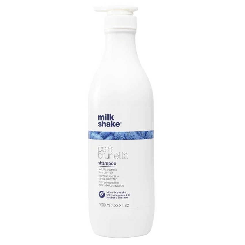 Milk Shake, Cold Brunette, Moringa Oil, Hair Shampoo, Remove Warm Tones – Red/Orange, 1000 ml