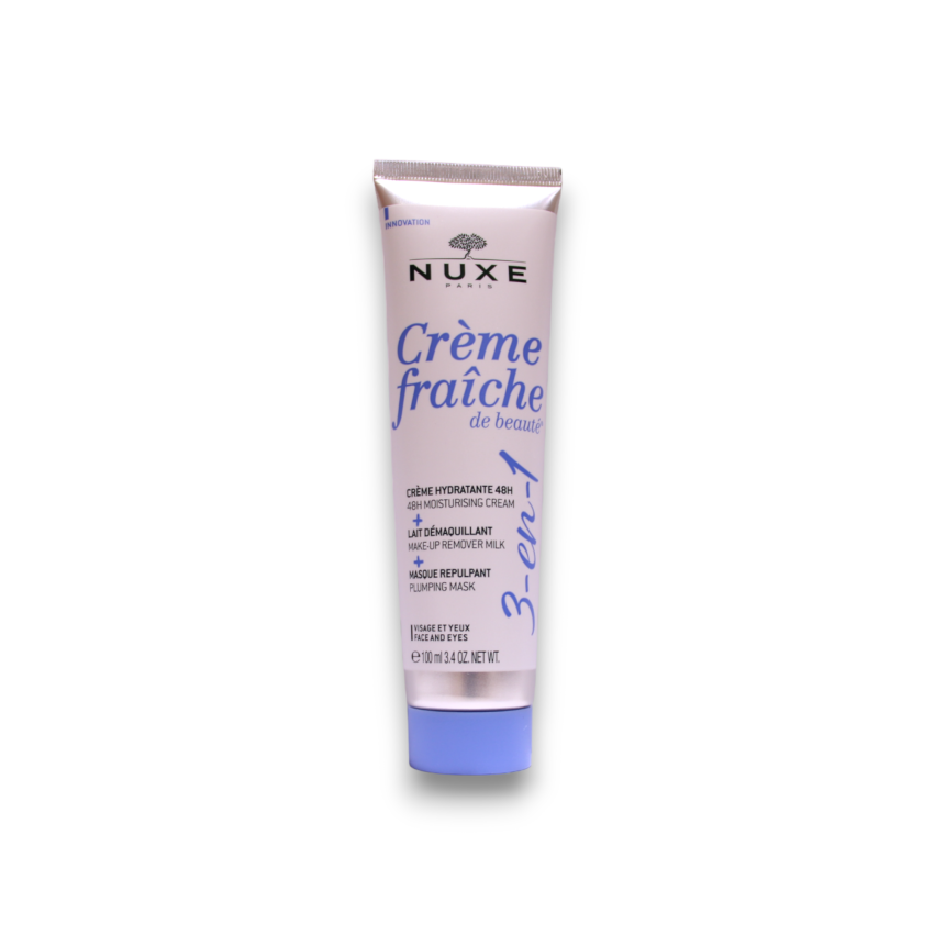 Nuxe, Creme Fraiche de Beaute, Moisturizing, Cream, Make-Up Remover Milk & Plumping Mask 3-In-1, 100 ml