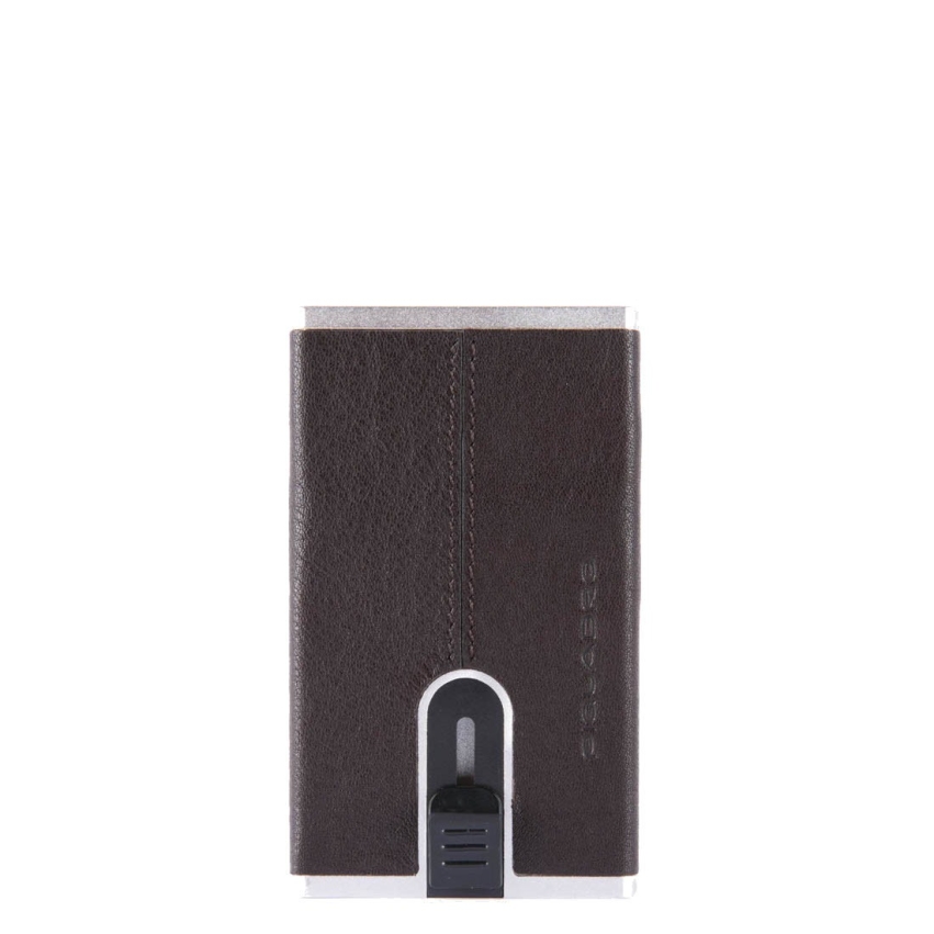 Piquadro, Black Square, Leather, Card Holder, Square Sliding System, PP4825B3R-TM, Brown, For Men