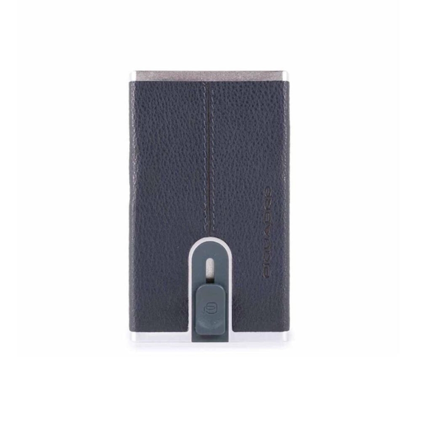 Piquadro, Black Square, Leather, Wallet, Square Sliding System with Compact for Banknotes, PP4891B3RBLU4, Blue, For Men
