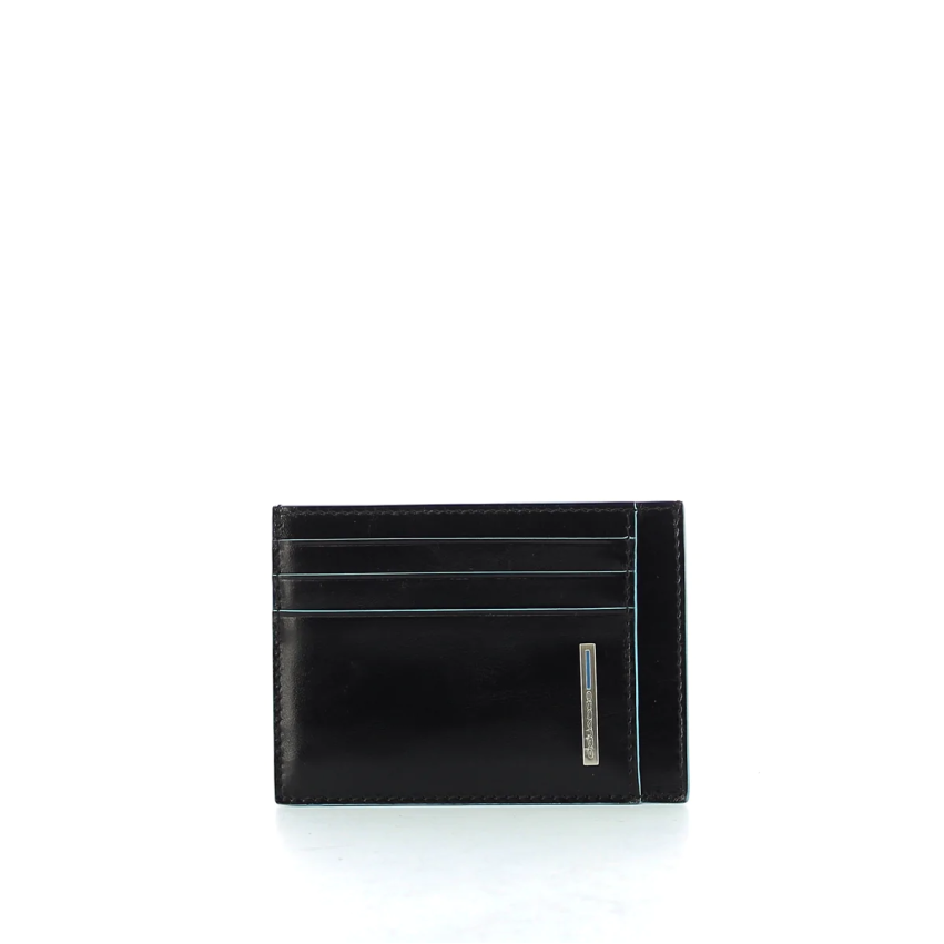 Piquadro, Blue Square, Genuine Leather, Card Holder, PP2762B2R / N, Black, For Men