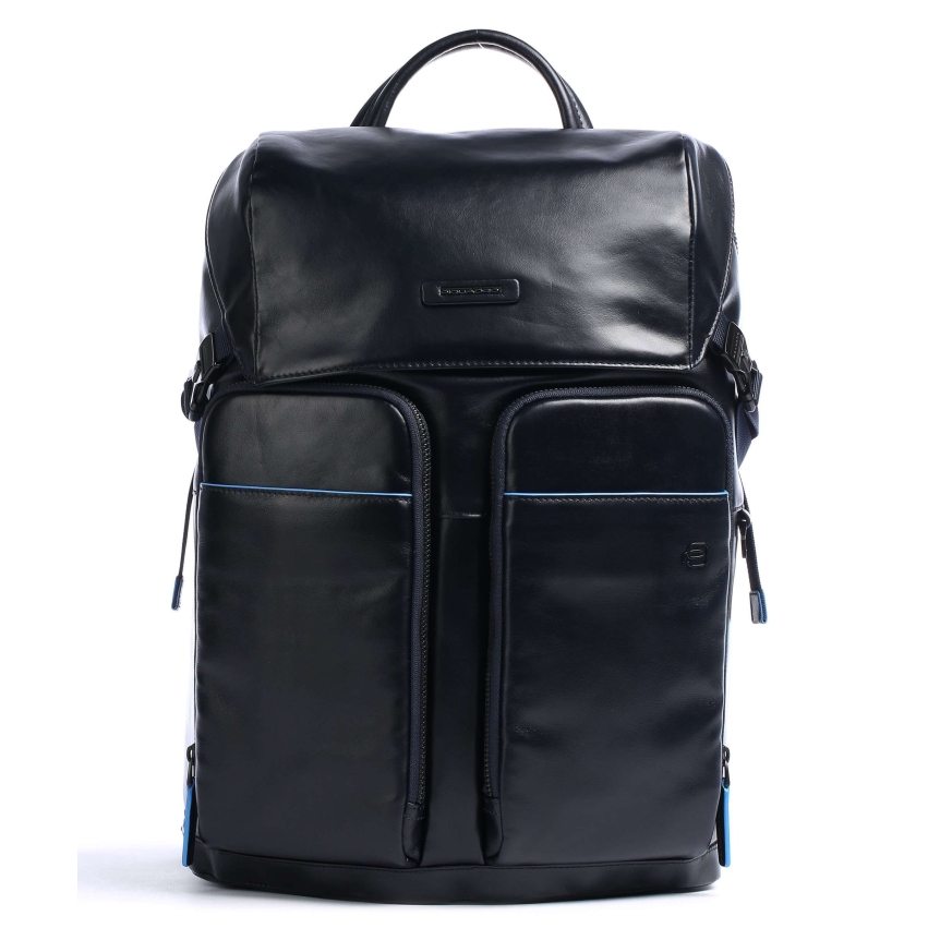 Piquadro, Blue Square, Leather, Backpack, Black, Laptop Compartiment, CA5578B2V, For Men, 30 x 42 x 15 cm