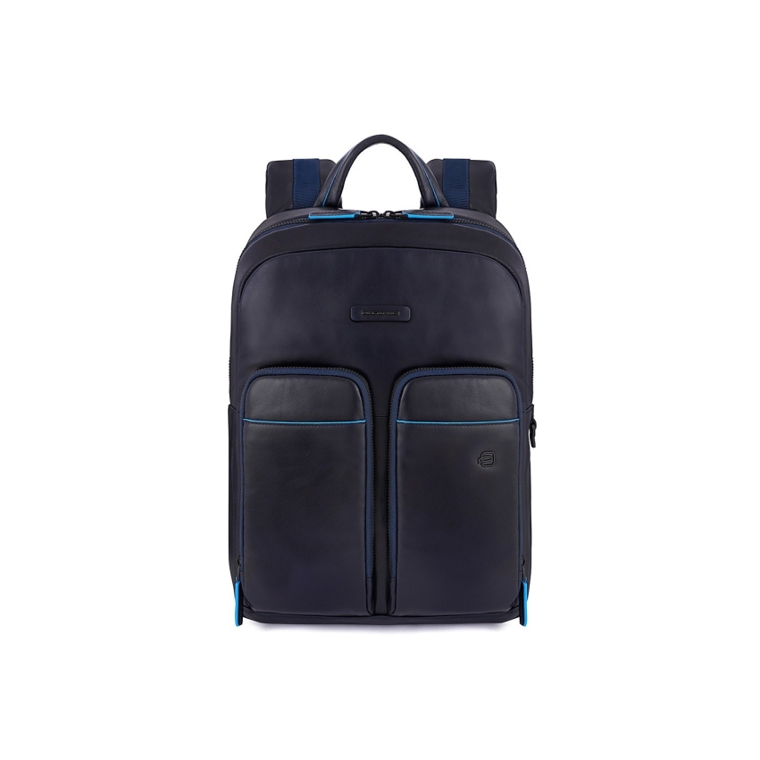 Piquadro, Blue Square, Leather, Backpack, Blue, Laptop Compartiment, CA5575B2V, For Men