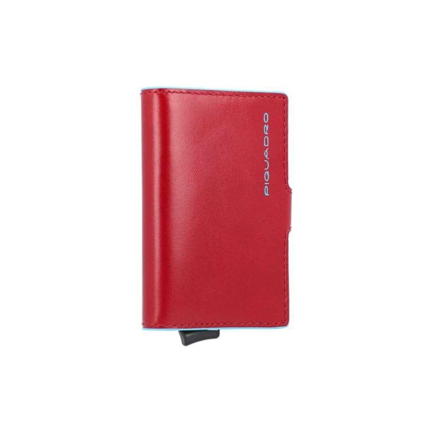 Piquadro, Blue Square, Leather, Wallet, RFID Anti-Fraud Protection, 42023100, Red, For Men