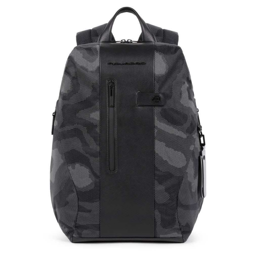 Piquadro, Brief 2, Nylon And Leather, Backpack, Camor, Laptop And iPad Compartment, CA5478BR2, Unisex, 30 x 41 x 13 cm