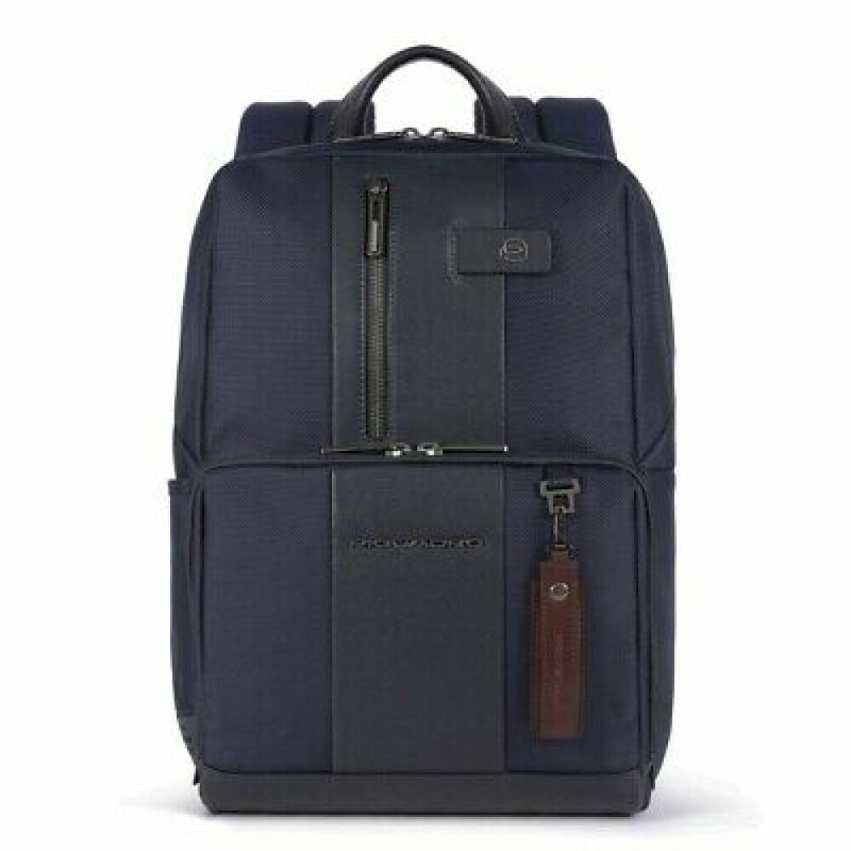 Piquadro, Brief 2, Nylon And Leather, Briefcase, Laptop And iPad Compartment, CA3214BR2, Blue, 39 x 29 x 15 cm, For Men