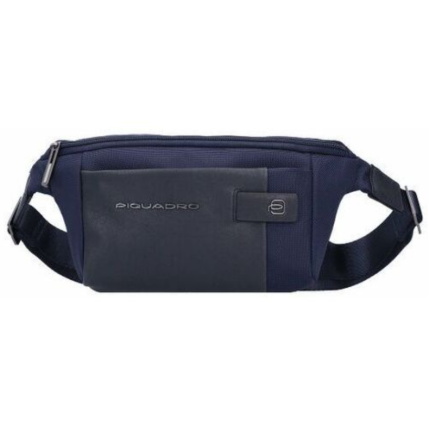 Piquadro, Brief 2, Nylon And Leather, Fanny Pack, 42021190, Blue, 30 x 14 x 7 cm, For Men