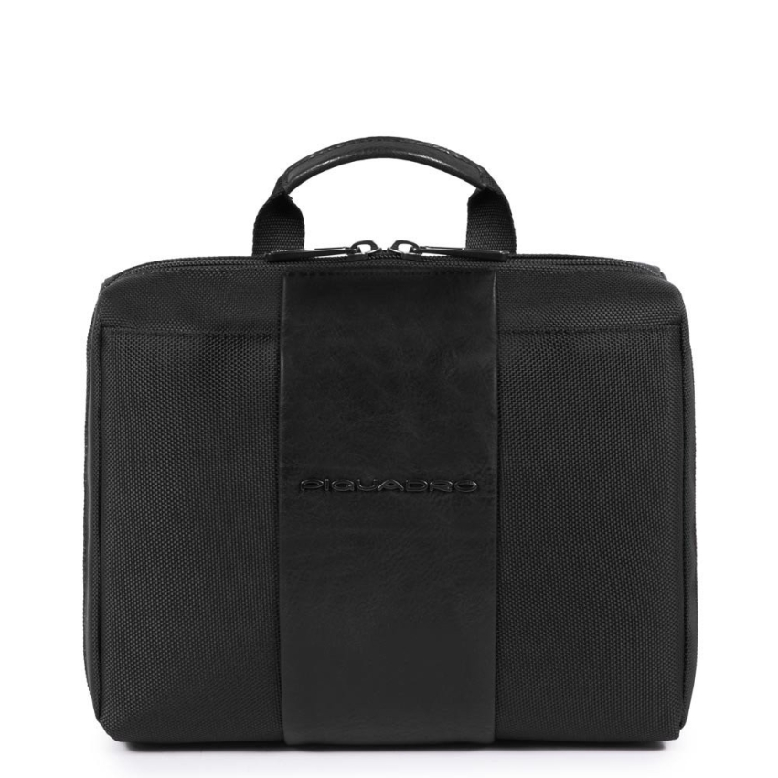 Piquadro, Brief 2, Nylon, Handbag, Toiletry, Black, 26 x 20 x 9 cm