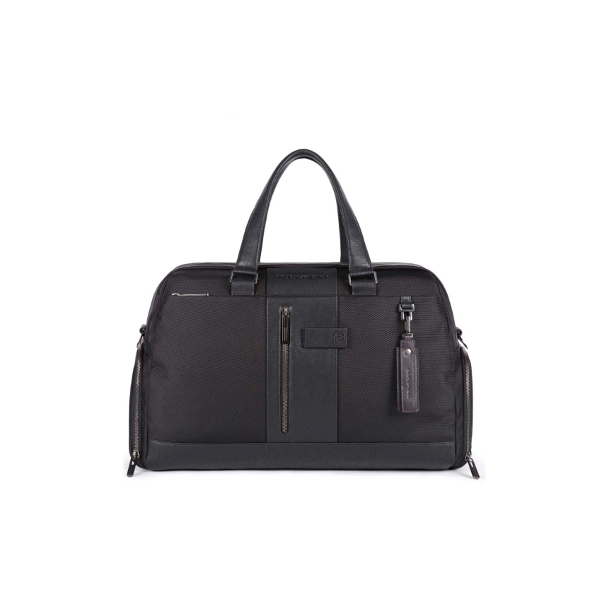 Piquadro, Brief 2, Nylon And Leather, Briefcase, Document Holder, Black, 48 x 30 x 23 cm, For Men