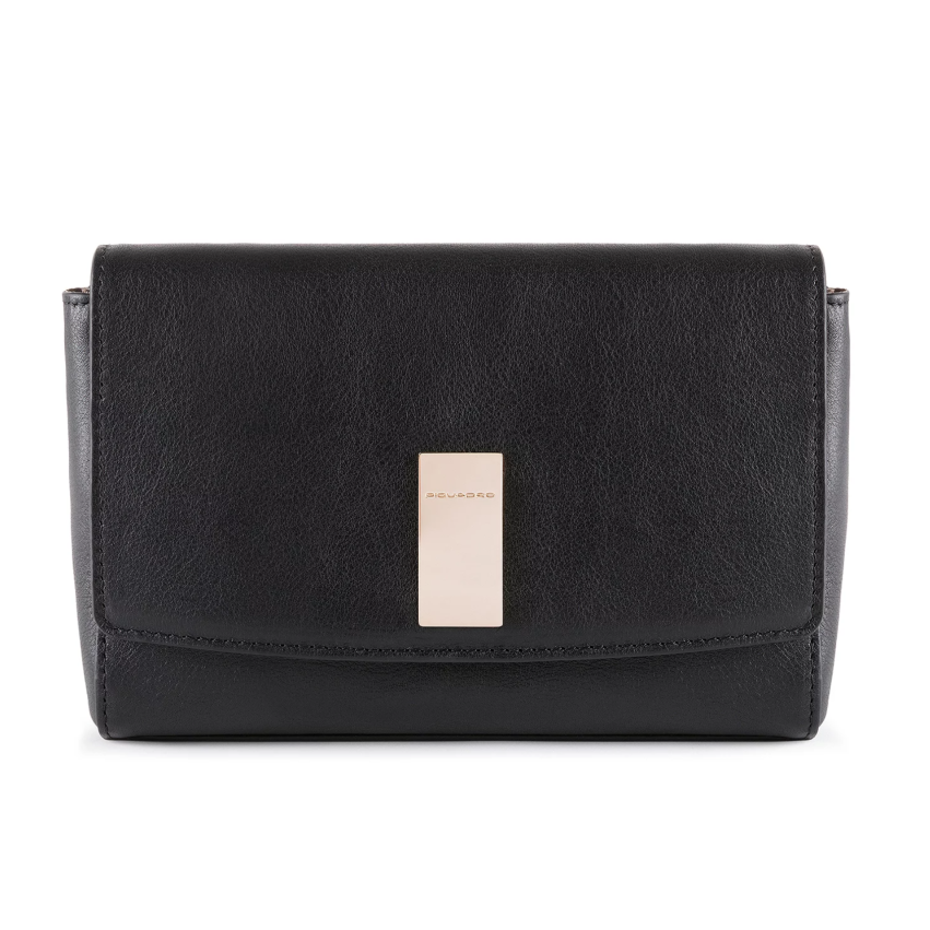 Piquadro, Dafne, Leather, Handbag, Sistem RFID, Black, 19 cm