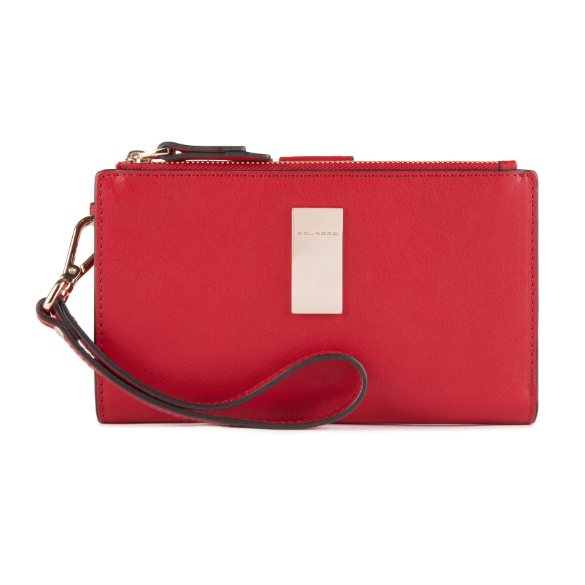 Piquadro, Dafne, Leather, Wallet, Credit Card Case, Red, For Women