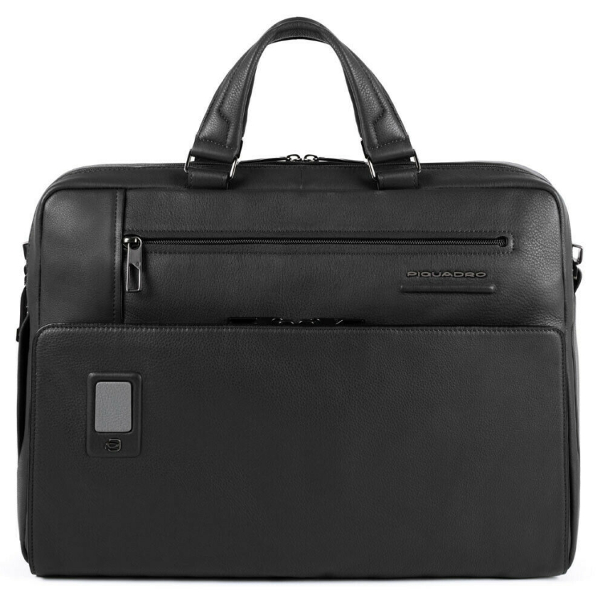 Piquadro, Akron, Leather, Briefcase, With Ipad Compartment, CA5109AO/N, Black, For Men
