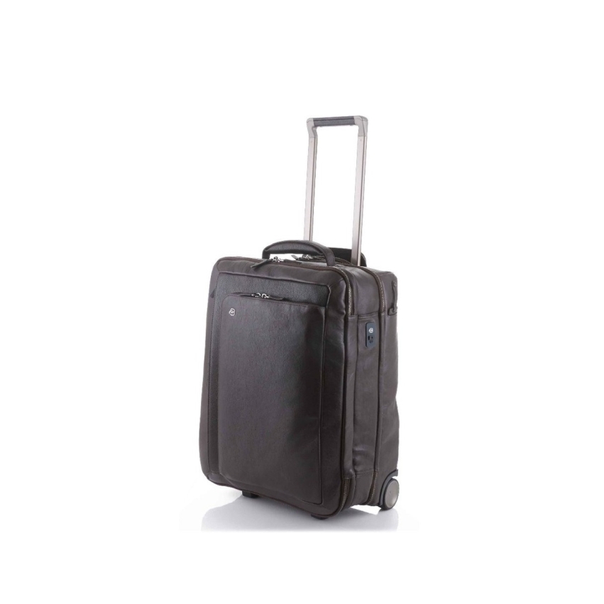 Piquadro, BagMotic, Leather, Cabin Trolley, Dark Brown, BV2960B3BM/TM, With Double Computer and iPad Air/Air 2 Compartment
