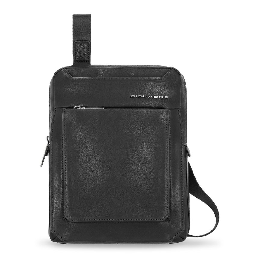 Piquadro, Tallin, Leather, iPad Sleeve, Crossbody Bag, Black, CA1816W108, 21.5 x 27 x 7 cm, For Men