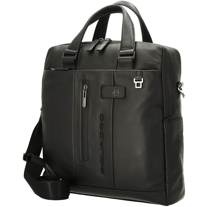Piquadro, Urban, Leather, Bag, Laptop Compartiment, Black, For Men, 36 x 37 x 9.5 cm
