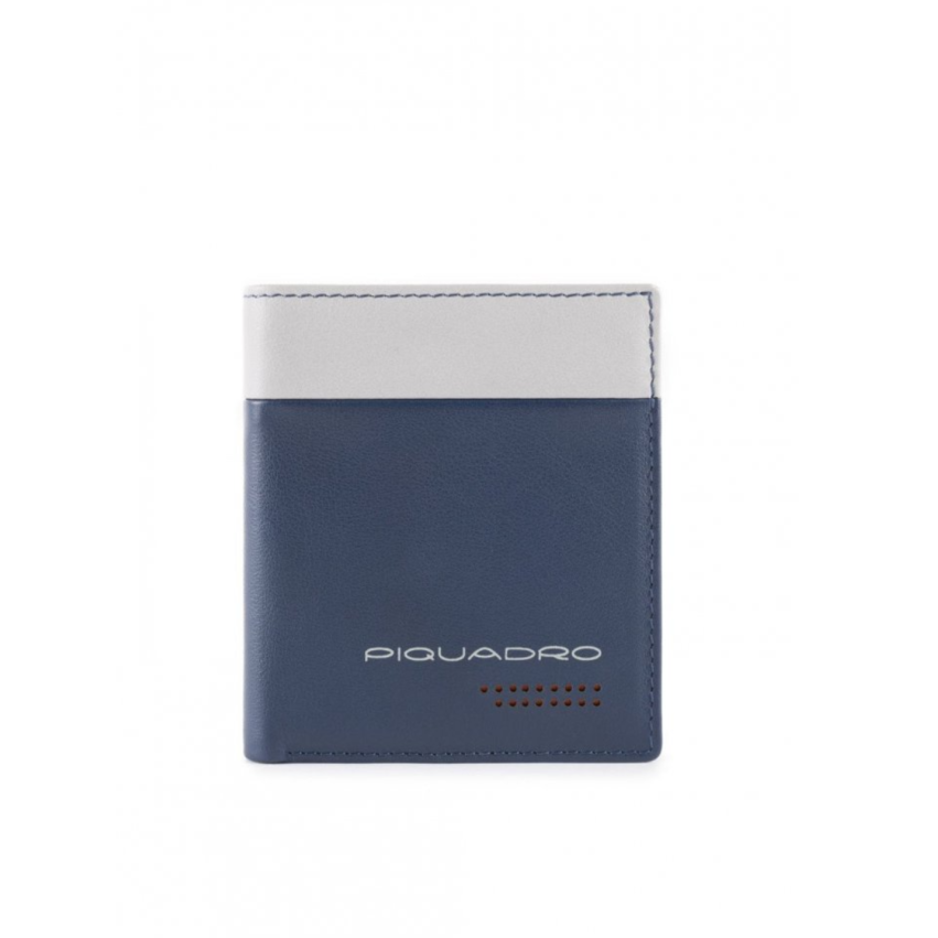 Piquadro, Urban, Leather, Wallet, Credit Card Case, In Blue Grey, For Men