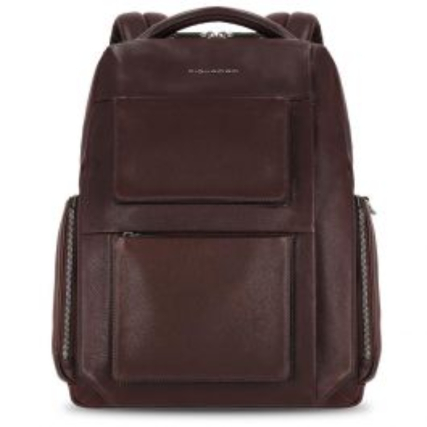 Piquadro, Zaino, Leather, Backpack, Brown, Laptop And iPad Compartment, For Men, 34 x 43 x 17 cm