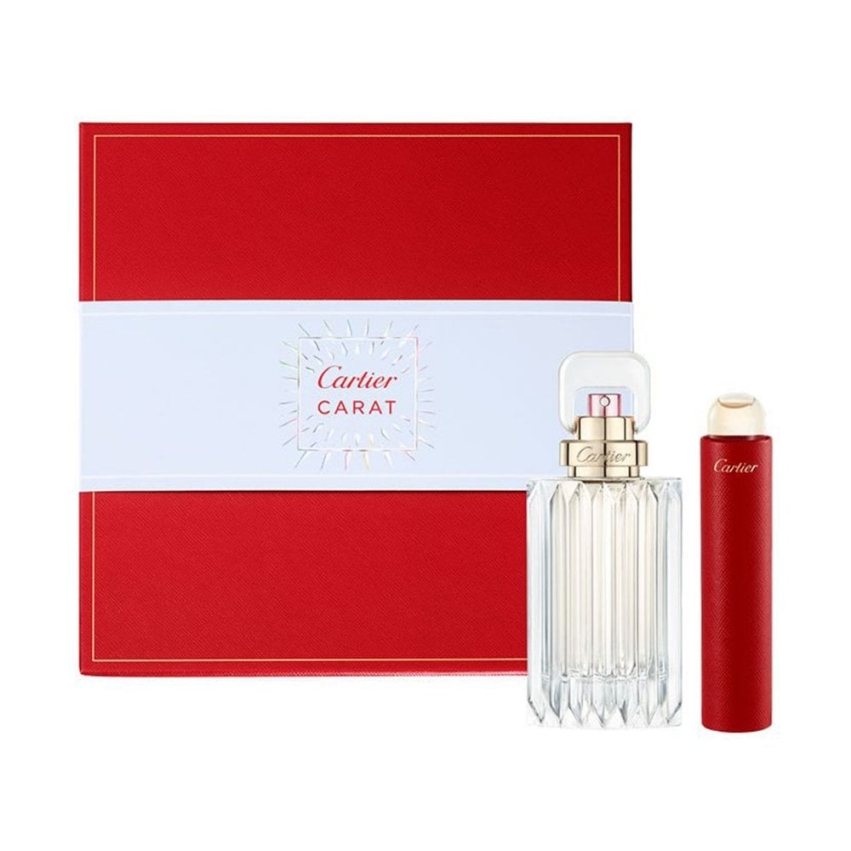 Set Cartier: Carat, Eau De Parfum, For Women, 15 ml *Miniature + Carat, Eau De Parfum, For Women, 100 ml