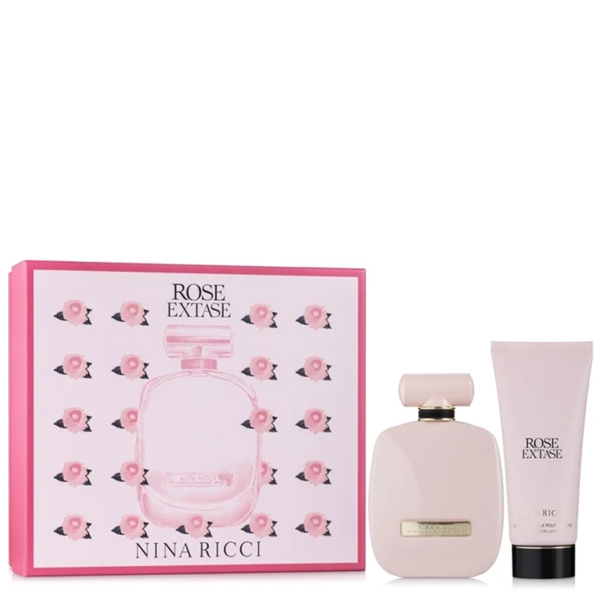 Set Nina Ricci: Rose Extase, Eau De Toilette, For Women, 50 ml + Rose Extase, Hydrating, Body Lotion, 75 ml
