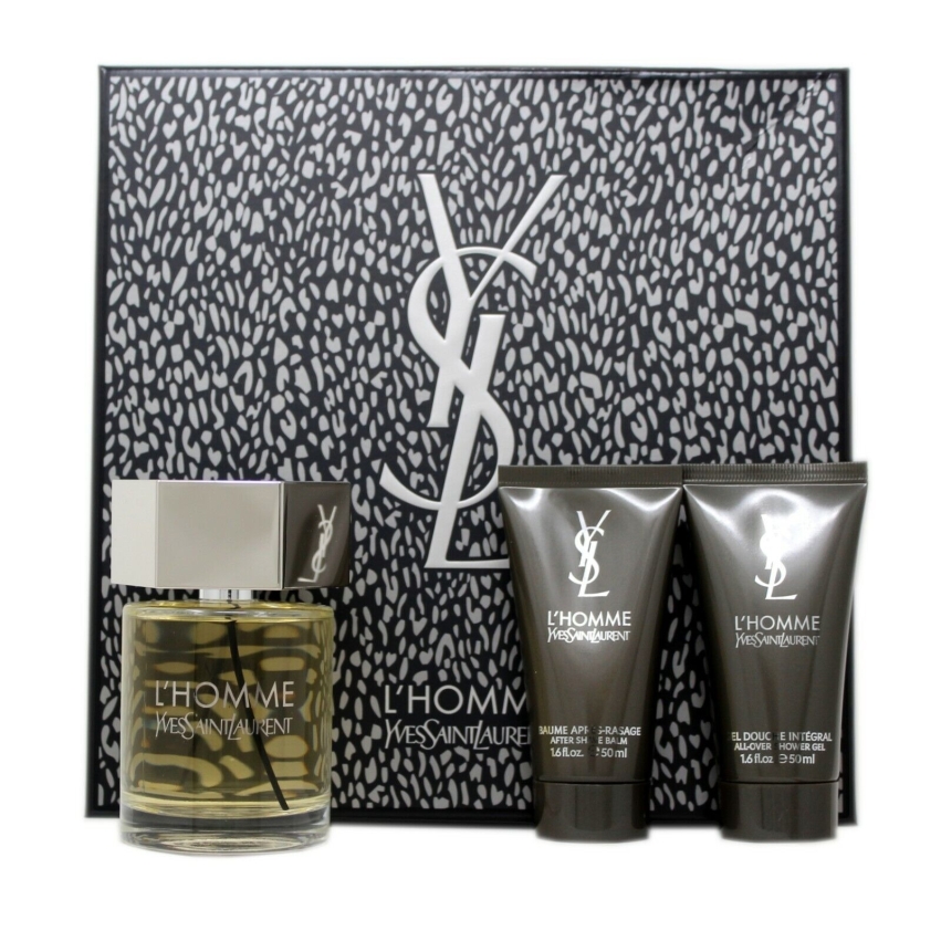 Travel Set Yves Saint Laurent:  L'Homme, Eau De Toilette, For Men, 100 ml +  L'Homme, Hydrating And Soothing, After-Shave Balm, 50 ml +  L'Homme, Cleansing, Shower Gel, For All Skin Types, 50 ml