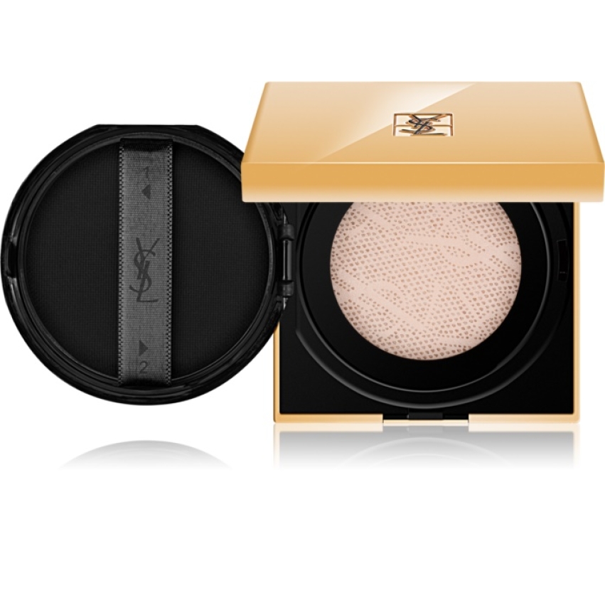 Yves Saint Laurent, Touche Eclat Le Cushion, Customizable Radiance & Coverage, Compact Foundation, B 20, Ivory, SPF 50, 15 g